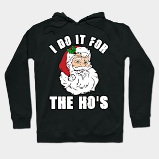 I Do It For The Ho's Inappropriate Santa Christmas Gift Hoodie